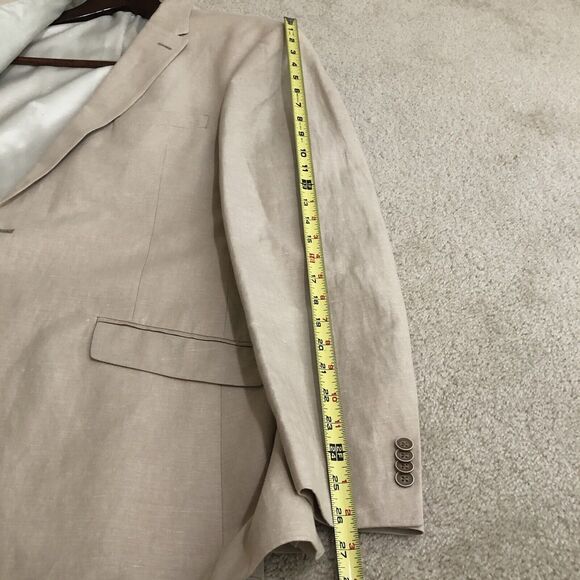 Tommy Hilfiger Sport Coat Jacket Sz L44 2 Button Front Linen Blend Beige/Tan - Picture 8 of 9